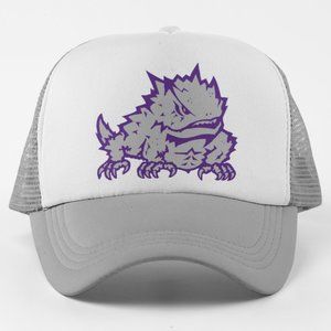 NEW TCU Horned Frogs Mascot Logo Foam Trucker Mesh Snapback Hat 2-TONE GREY